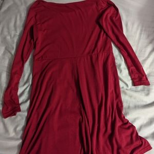 Red swing dress with pockets